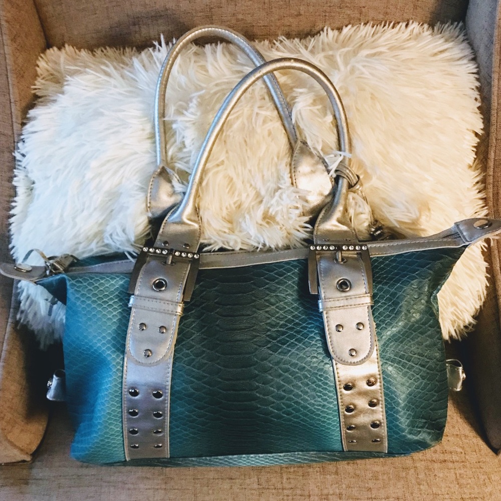 Snake Style Silver Buckle Handbag Woman’s Purse